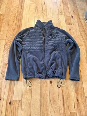 Mens Medium New Balance fleece jacket gray full zip quilted NWT